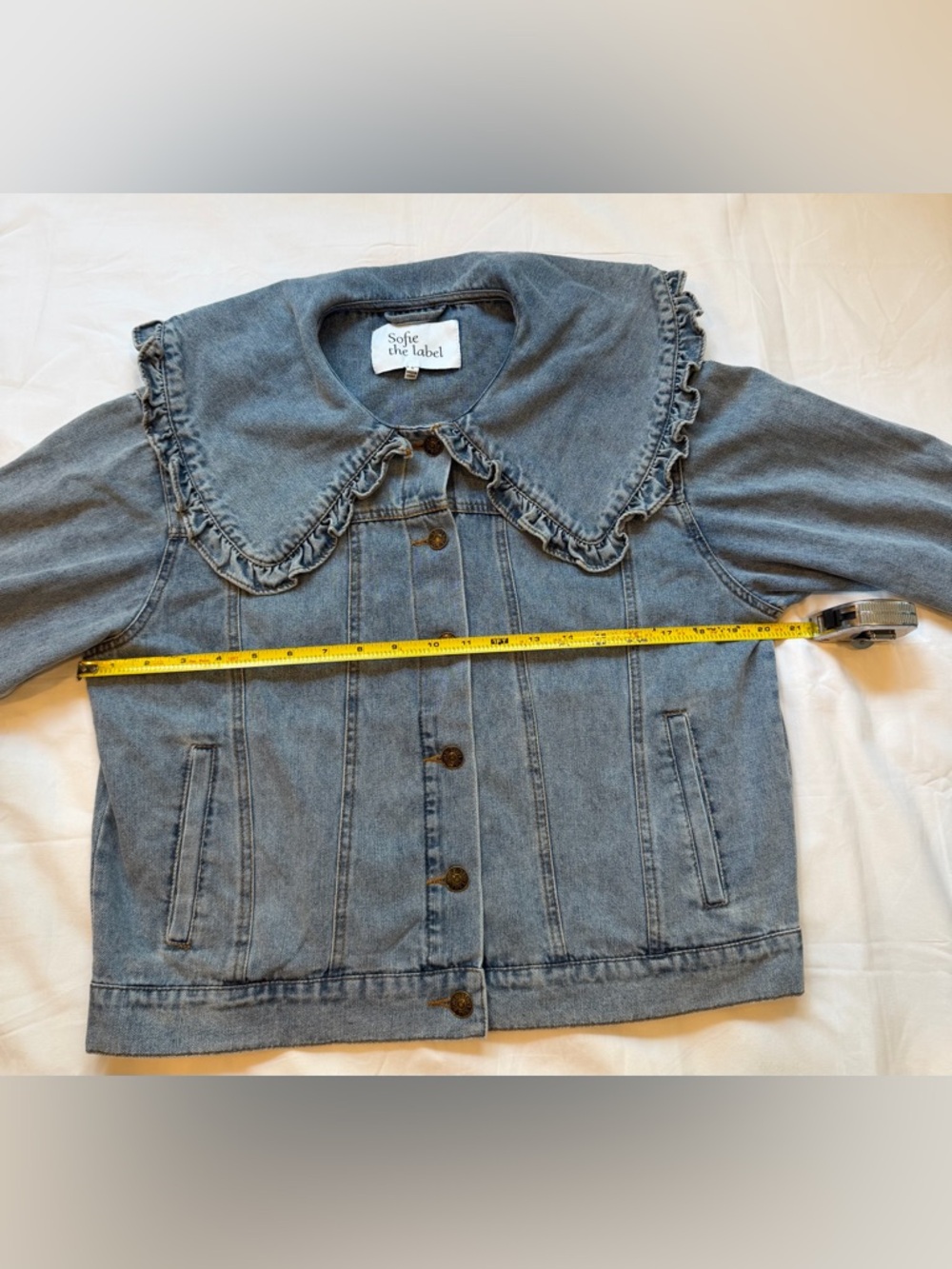 Sofie the Label Light Blue Ruffle Collar Denim Jacket - Picture 3 of 8